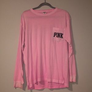 PINK long sleeve cotton tee